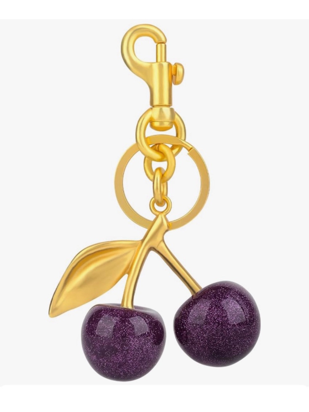 Cherry Purple Gold Bag Charm